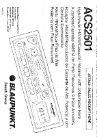 Blaupunkt ACS-2501 - Owners Manual